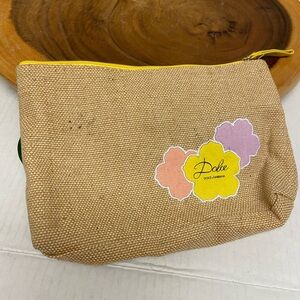 Dolce & Gabbana Burlap Cosmetic Tote with Embroidered Floral design